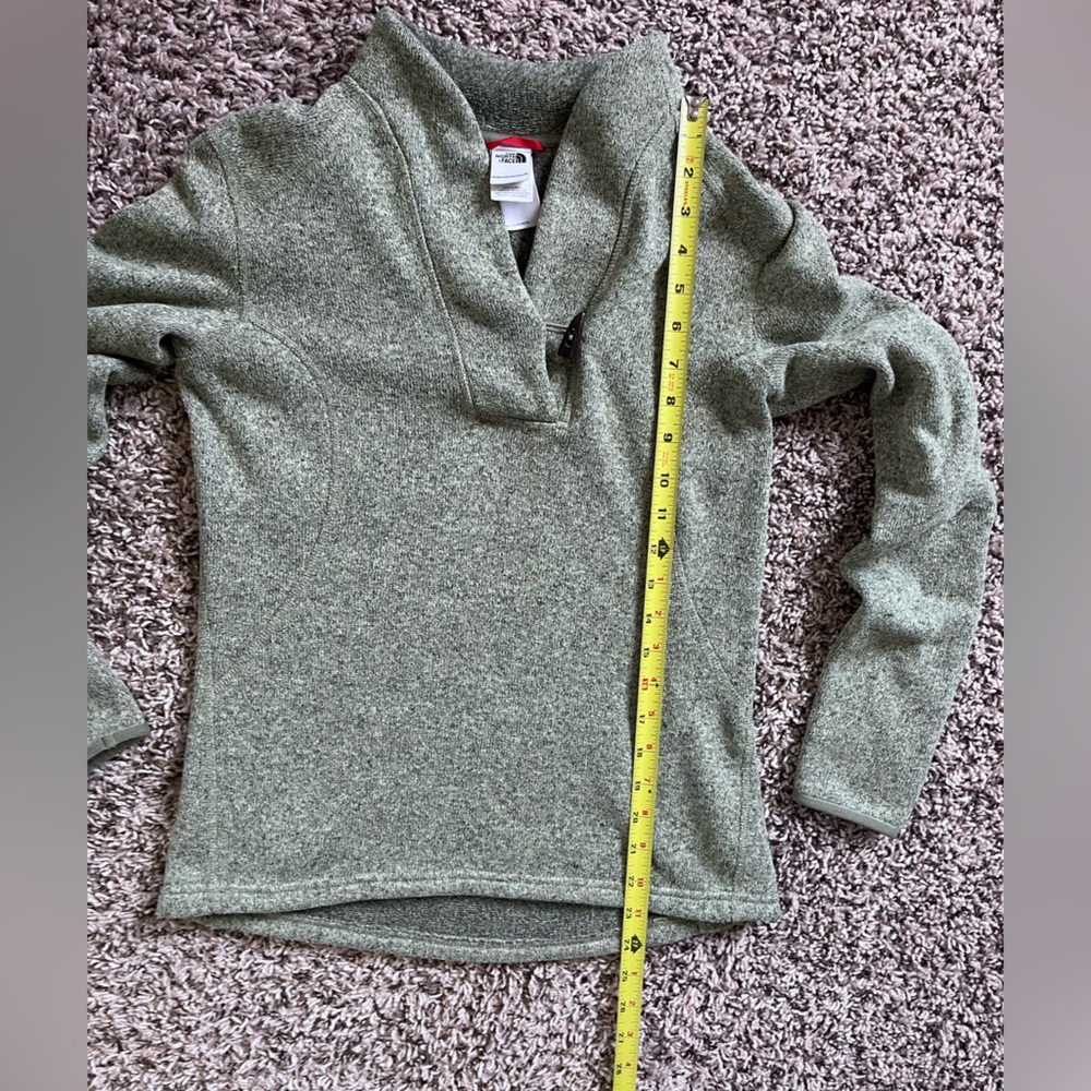 The North Face Olive Green Shawl Collar Pullover Toggle Neck Sweater - Picture 6 of 7